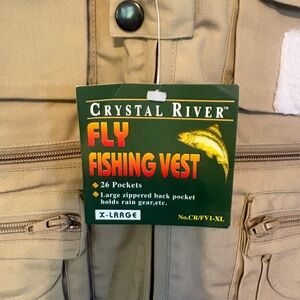 Brand new Crystal River Tan Fly Fishing Vest great gift! Size XL